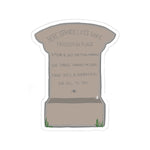 Kiss-Cut Stickers: Lot's Wife Tombstone Design, Unique Home Decor, Gift for Literature Lovers, Cute Journal Decal, Quirky Laptop Sticker
