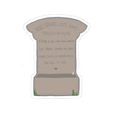 Kiss-Cut Stickers: Lot's Wife Tombstone Design, Unique Home Decor, Gift for Literature Lovers, Cute Journal Decal, Quirky Laptop Sticker